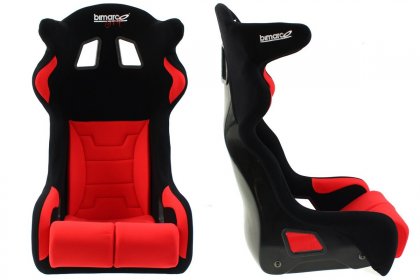 Fotel Sportowy Bimarco Grip Welur Black/Red HANS FIA