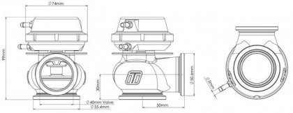 Wastegate zewnętrzny Turbosmart Comp-Gate 40MM 1,0 Bar Black V-Band