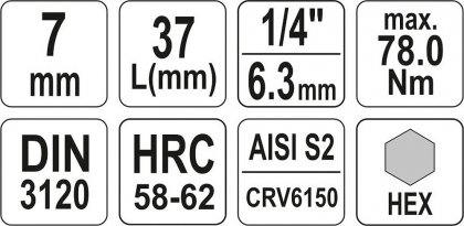 Nástavec 1/4" bit Imbus H7
