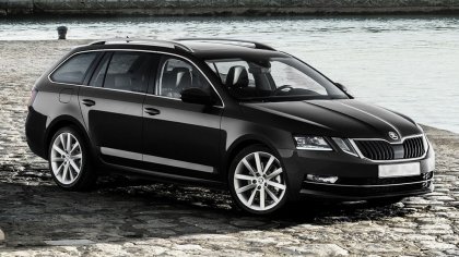 Nerezová ochranná lišta zadního nárazníku Škoda Octavia III Kombi černá lesklá