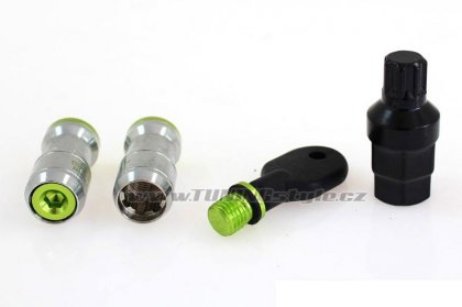 Kolové bezpečnostní matice (štefty) JDM Performance M12x1.25 Green
