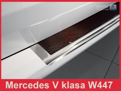 Nerezová ochranná lišta zadního nárazníku Mercedes-Benz V klasse W447 Vito III 14- červerný carbon