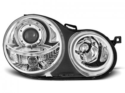 Přední světla angel eyes VW Polo 9N chromové
