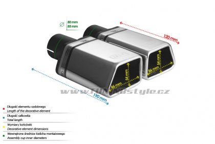 Koncovka výfuku jednoduchá levá ULTER SPORT 86x54mm
