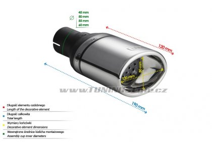 Koncovka výfuku jednoduchá ULTER SPORT 120x80mm