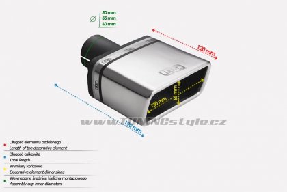 Koncovka výfuku jednoduchá ULTER SPORT 130x65mm