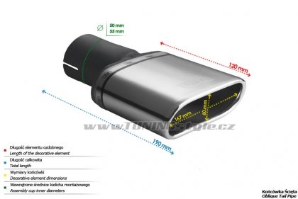 Koncovka výfuku jednoduchá ULTER SPORT 167x60mm