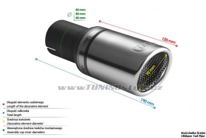 Koncovka výfuku jednoduchá ULTER SPORT 70mm