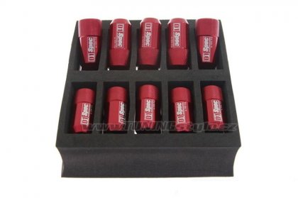 Kované kolové matice (štefty) D1Spec HEX 1.25 red