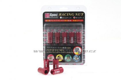 Kované kolové matice (štefty) D1Spec HEX 1.25 red