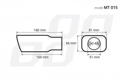 Koncovka výfuků 66x81 MT 015 chromová
