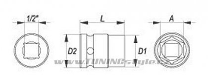 Nástavec 1/2" rázový šestihranný 26 mm CrMo