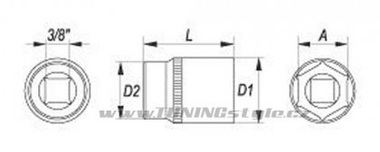 Nástavec 3/8" šetihranný 11mm