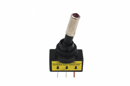 Włącznik Toggle Chrome typ.1 Led Red