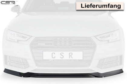 Spoiler pod přední nárazník CSR CUP pro Audi A4/S4 B9 (8W) S-Line 15-18 carbon look lesklý