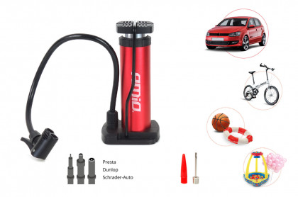 Kovová nožní pumpa s manometrem MINI PU03