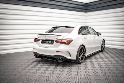 Spoiler zadního nárazníku V.1 Mercedes A 35 AMG Sedan V177 s křidélky, černý lesk