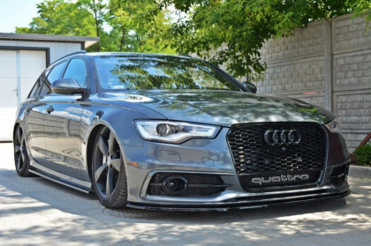 Spojler pod nárazník lipa Audi A6 C7 S-Line V.1 černý lesklý plast