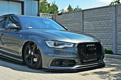 Spojler pod nárazník lipa Audi A6 C7 S-Line V.1 černý lesklý plast