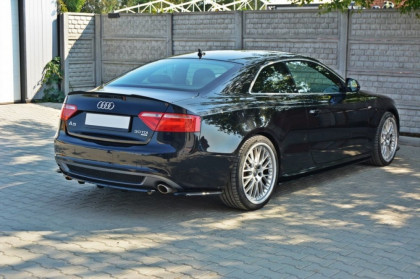 Splitter zadní, prostřední Audi A5 S-Line 07-11 (se žebry) černý lesklý plast
