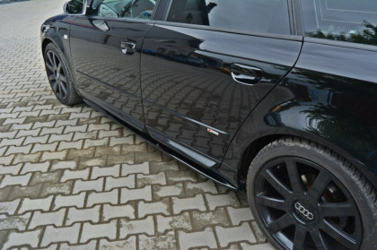 Prahové lišty Audi S4 B6 černý lesklý plast