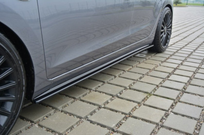 Prahové lišty Hyundai i30 mk.2 11-17 černý lesklý plast