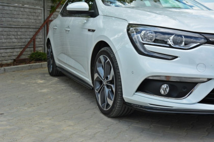 Prahové lišty Renault Megane Mk4 Hatchback 16- černý lesklý plast