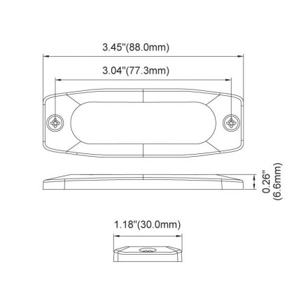 Poziční výstražné světlo, 3 LED, 12-24V, oranžové  LP3-A