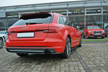 Splittery zadní Audi A4 B9 S-Line 15- carbon look