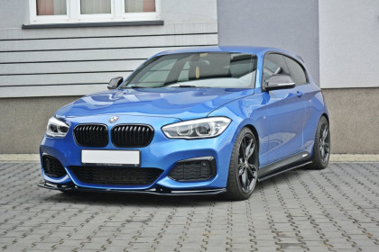 Spojler pod nárazník lipa V.3 BMW 1 F20 M-Power facelift černý lesklý plast
