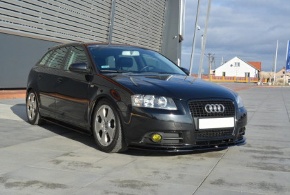 Spojler pod nárazník lipa Audi A3 8P S-Line černý lesklý plast