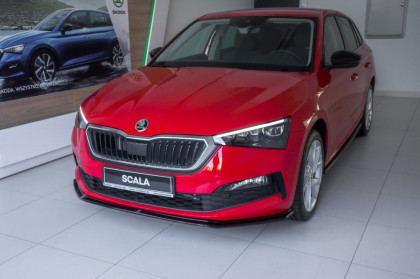 Spojler pod přední nárazník lipa V.3 Škoda Scala 2019 -  černý lesklý plast