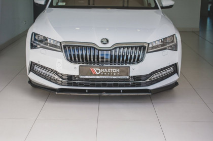Spojler pod přední nárazník lipa V.2 Škoda Superb Mk3 Facelift 2019 - černý lesklý plast