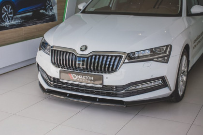 Spojler pod přední nárazník lipa V.2 Škoda Superb Mk3 Facelift 2019 - černý lesklý plast
