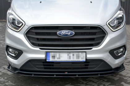 Spojler pod přední nárazník lipa FORD TRANSIT CUSTOM MK.1 FL 2018 černý lesklý plast