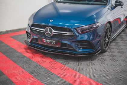 Spojler pod přední nárazník lipa V.1 Mercedes-Benz A35 AMG W177 černý lesklý plast