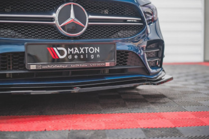 Spojler pod přední nárazník lipa V.1 Mercedes-Benz A35 AMG W177 černý lesklý plast