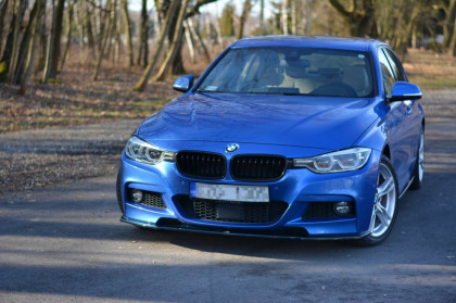 Spojler pod přední nárazník lipa BMW 3-SERIES F30 FL SEDAN M-SPORT (2015-2018) černý lesklý plast