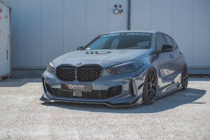 Spojler pod nárazník lipa V.5 BMW 1 F40 M-Pack / M135i  černý lesklý plast