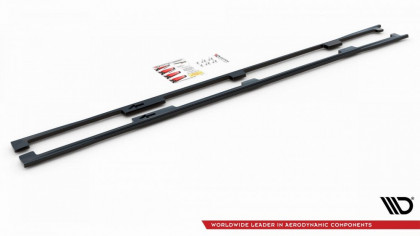 Prahové lišty Lexus LS Long Wheelbase Mk4 Facelift černý lesklý plast