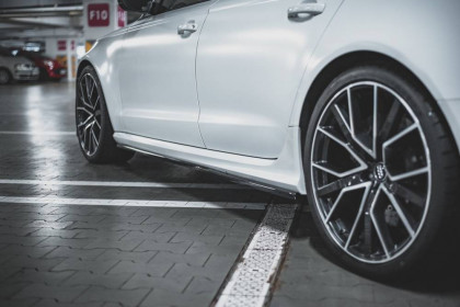 Prahové lišty V.2 Audi RS6 C7 černý lesklý plast
