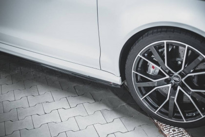 Prahové lišty V.2 Audi RS6 C7 černý lesklý plast