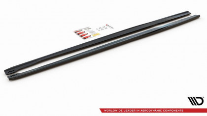 Prahové lišty V.2 Audi RS6 C7 černý lesklý plast