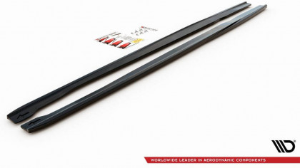 Prahové lišty V.2 Audi RS6 C7 černý lesklý plast