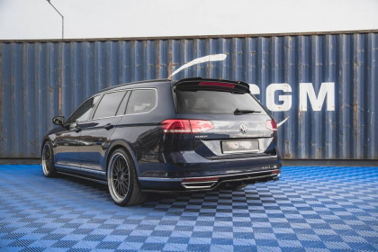 Spoiler zadního nárazníku Volkswagen Passat B8 se žebry černý lesklý plast