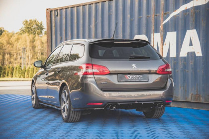 Difuzor zadního nárazníku + imitace koncovek Peugeot 308 SW Mk2 Facelift černý lesklý plast