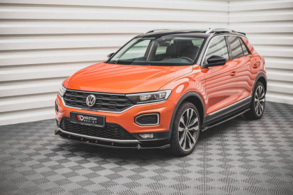 Spojler pod nárazník lipa V.2 Volkswagen T-Roc Mk1 černý lesklý plast