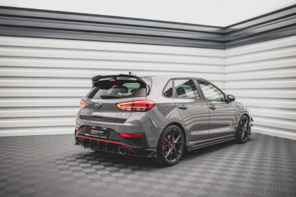 Splittery zadní boční + Flaps V.1 Hyundai I30 N Hatchback Mk3 Facelift černý lesklý plast