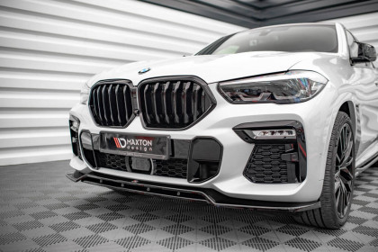 Spojler pod nárazník lipa V.2 BMW X6 M-Pack G06 černý lesklý plast