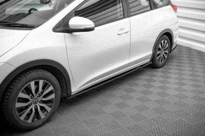 Prahové lišty Honda Civic Mk9 černý lesklý plast